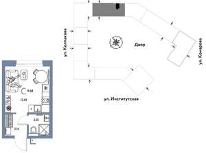 Студия квартира, вторичка, 20м2, 6/25 этаж