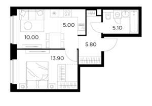 2-к квартира, вторичка, 40м2, 18/23 этаж