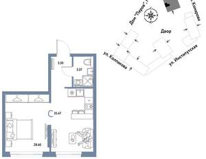 Студия квартира, вторичка, 35м2, 12/6 этаж