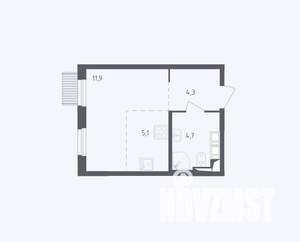 Студия квартира, вторичка, 25м2, 16/17 этаж