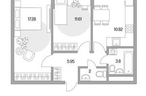 2-к квартира, вторичка, 55м2, 4/12 этаж