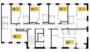 2-к квартира, строящийся дом, 51м2, 8/20 этаж