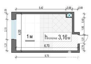 Студия квартира, строящийся дом, 25м2, 20/20 этаж