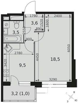 1-к квартира, вторичка, 36м2, 9/18 этаж