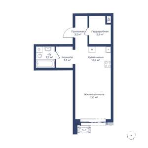Студия квартира, строящийся дом, 39м2, 1/24 этаж