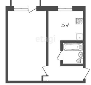 1-к квартира, вторичка, 31м2, 4/5 этаж