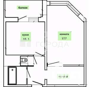 1-к квартира, вторичка, 42м2, 2/19 этаж