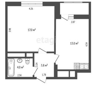 1-к квартира, вторичка, 37м2, 2/25 этаж