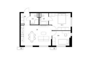 2-к квартира, вторичка, 56м2, 18/25 этаж