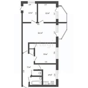 4-к квартира, вторичка, 59м2, 5/9 этаж