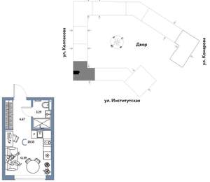 Студия квартира, вторичка, 21м2, 13/25 этаж