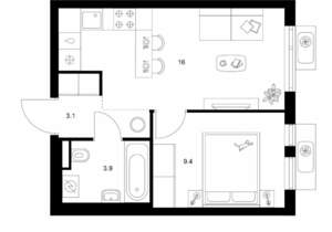 1-к квартира, вторичка, 32м2, 10/25 этаж