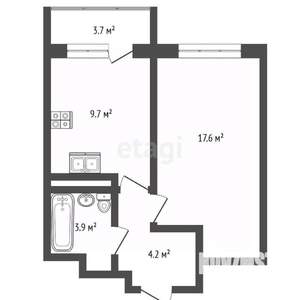 1-к квартира, вторичка, 35м2, 8/16 этаж