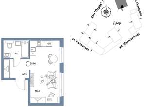 Студия квартира, вторичка, 29м2, 23/6 этаж