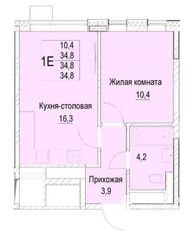1-к квартира, вторичка, 35м2, 5/23 этаж