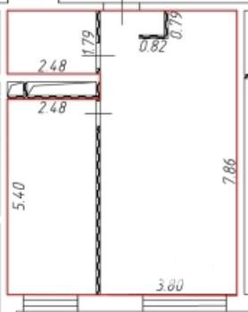 1-к квартира, сданный дом, 47м2, 3/4 этаж