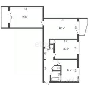 3-к квартира, вторичка, 59м2, 5/9 этаж