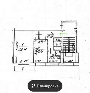 2-к квартира, вторичка, 44м2, 5/5 этаж