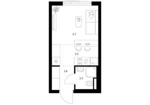 Студия квартира, вторичка, 20м2, 19/25 этаж