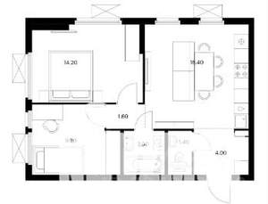 2-к квартира, вторичка, 52м2, 20/25 этаж