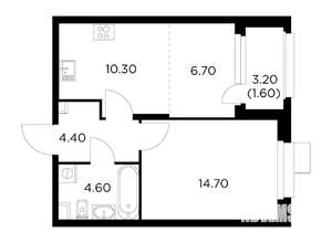 2-к квартира, строящийся дом, 41м2, 12/18 этаж