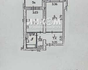 1-к квартира, вторичка, 52м2, 9/12 этаж
