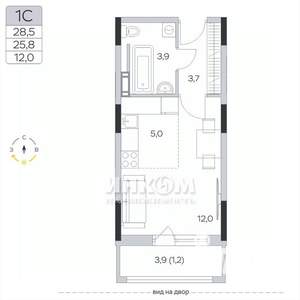 Студия квартира, вторичка, 26м2, 4/6 этаж
