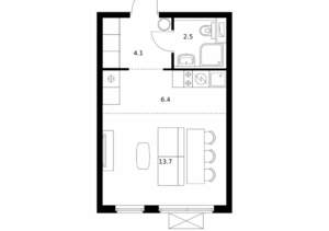 Студия квартира, вторичка, 27м2, 10/24 этаж