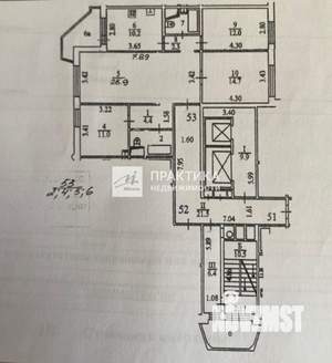 4-к квартира, вторичка, 89м2, 2/12 этаж