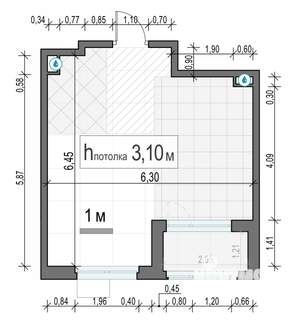 1-к квартира, строящийся дом, 36м2, 17/17 этаж