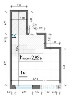 1-к квартира, строящийся дом, 40м2, 17/23 этаж