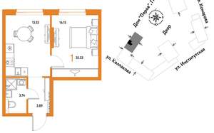 1-к квартира, вторичка, 35м2, 17/6 этаж