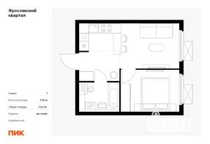 1-к квартира, вторичка, 33м2, 23/24 этаж