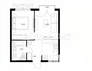 1-к квартира, вторичка, 35м2, 6/13 этаж