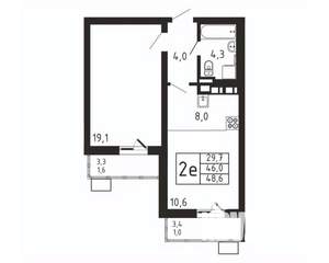 2-к квартира, вторичка, 49м2, 3/9 этаж