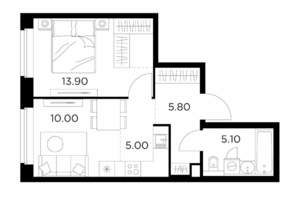 2-к квартира, вторичка, 40м2, 15/23 этаж