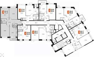 3-к квартира, вторичка, 74м2, 8/22 этаж
