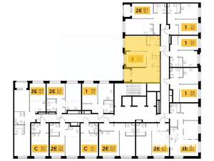 2-к квартира, строящийся дом, 55м2, 2/23 этаж