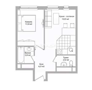 1-к квартира, строящийся дом, 39м2, 4/17 этаж