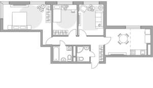 3-к квартира, вторичка, 69м2, 2/12 этаж