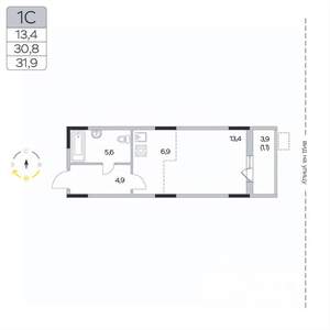 Студия квартира, вторичка, 32м2, 7/9 этаж