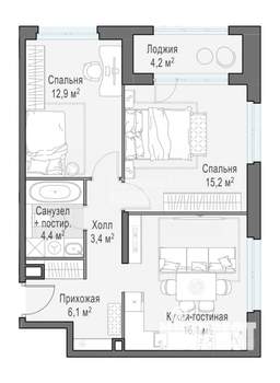 3-к квартира, вторичка, 78м2, 14/17 этаж