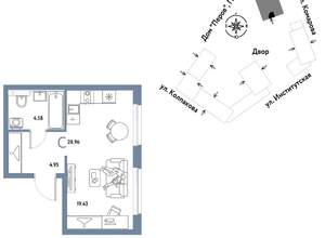 Студия квартира, вторичка, 29м2, 20/6 этаж