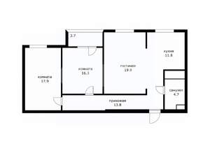 3-к квартира, вторичка, 84м2, 11/25 этаж