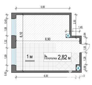 1-к квартира, строящийся дом, 38м2, 2/23 этаж