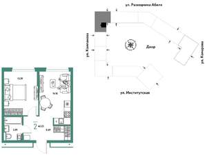 2-к квартира, вторичка, 40м2, 10/25 этаж