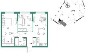 2-к квартира, вторичка, 61м2, 16/6 этаж