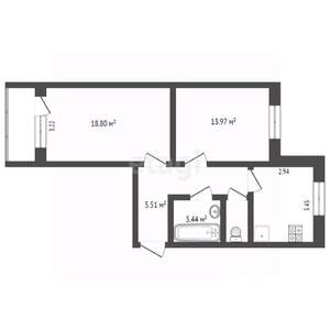 2-к квартира, вторичка, 57м2, 22/25 этаж