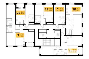 2-к квартира, строящийся дом, 65м2, 13/23 этаж