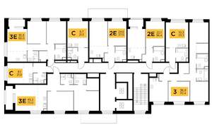 2-к квартира, строящийся дом, 59м2, 2/20 этаж